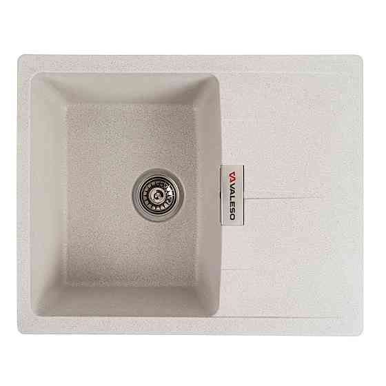 VALESO Гранітна мийка для кухні VALESO ZIRKONE 6250 матова Біла в крапку Киев