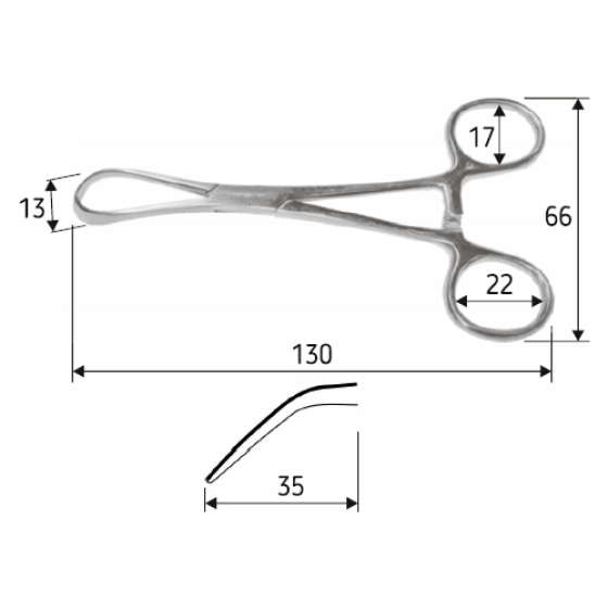 Зажим для операционного белья Lorna, 13 см, J-18-015 Днепр