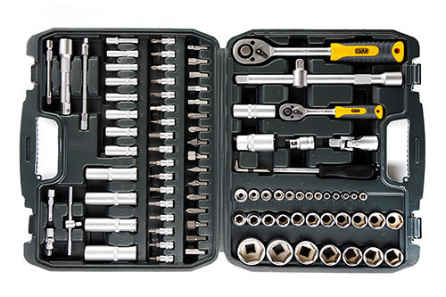 94 предмети набір торцевих насадок з тріскачкою CrV 1/4 і 1/2 (72 зубці) Харків - фото 1