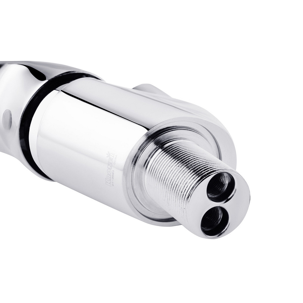 Змішувач для кухні  з гнучким виливом Kroner KRM Odra - C032WHI хром/білий Київ - фото 5