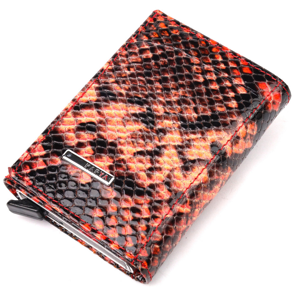 Визитница из натуральной фактурной кожи под змею KARYA 20982 Разноцветный Киев - изображение 1