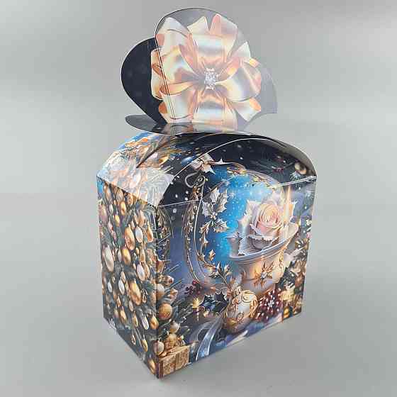 Новогодняя подарочная картонная упаковка для конфет (1000грм) №199н 