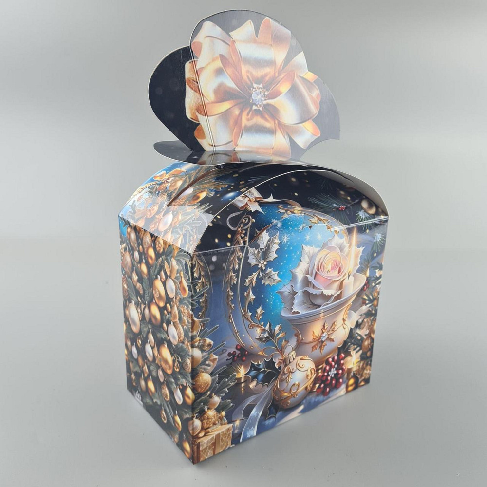 Новогодняя подарочная картонная упаковка для конфет (1000грм) №199н 