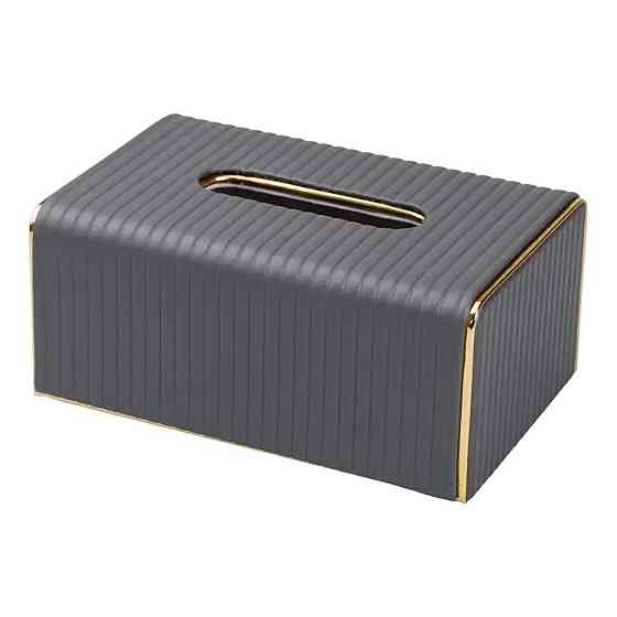 Салфетница из эко кожи 21.5х13х9 см органайзер для кафе и ресторанов Серый HP-3-203G Киев