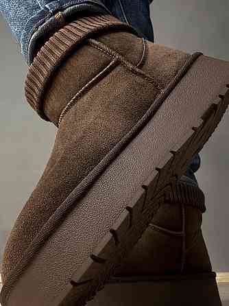 Уггі жіночі Hengji 56-7 з манжетом шкарпеткою на високій підошві коричневі, 36, 23 см Київ