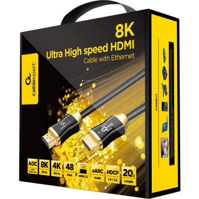 Кабель мультимедийный HDMI M to HDMI M 25.0m V2.1 8K60Hz optical Cablexpert (CCBP-HDMI8K-AOC-25M-EU) Винница - изображение 3