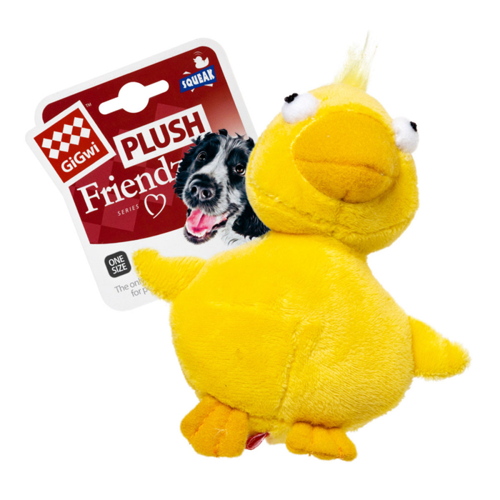 Іграшка для собак Качка з пищалкою GiGwi Plush Friendz, текстиль, МТХ, 11 см Київ - фото 2