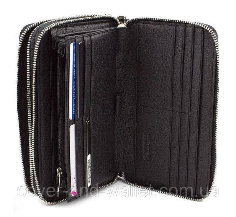 Елітний чоловічий гаманець клатч на дві блискавки із гладкої шкіри Marco Coverna 5902B/Q Київ - фото 4
