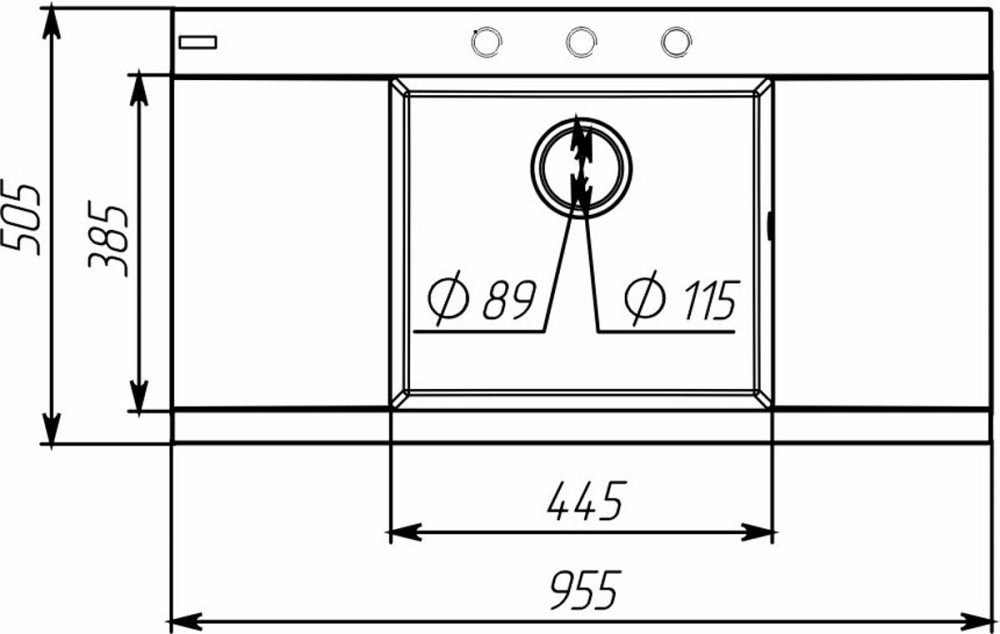 VALESO Гранітна мийка для кухні VALESO 9651 ATLAS матовий Чорний Київ - фото 6