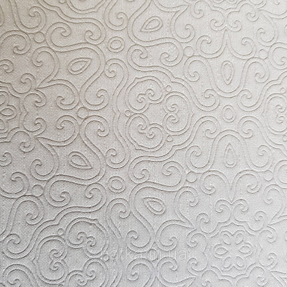 Шпалери метрові вінілові на флізелін Villa Marburg Lombardi вензелі завитки східний малюнок білий з сріблом Київ - фото 1