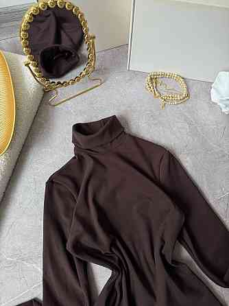 Жіночий теплий базовий гольф ангора на флісі. Шоколад, 48/52 Одеса