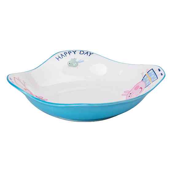 Глибока квадратна фарфоровая тарілка для дітей 350 мл Київ