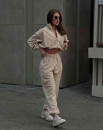 Женский стильный повседневный костюм двойка тедди Одесса