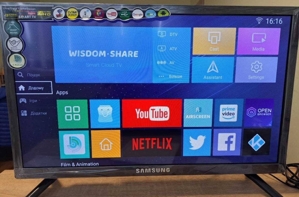 Телевізор 4K Самсунг 24 Дюйма SMART TV Wi-Fi Андроїд 13.0 Телевізор. Київ - фото 6