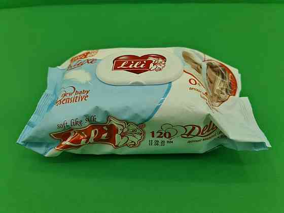 Волога серветка 120 шт з клапаном "LILI DELUXE" Календула та вітамін Е (1 пачка) Харків