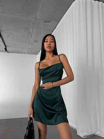 Жіноча романтична приваблива мініплаття із шовку смагдовий, 44/46 Одеса