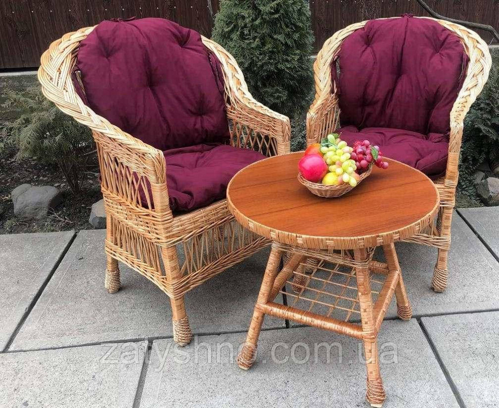 Плетеная мебель из лозы с подушками фиолетовыми Киев - изображение 3