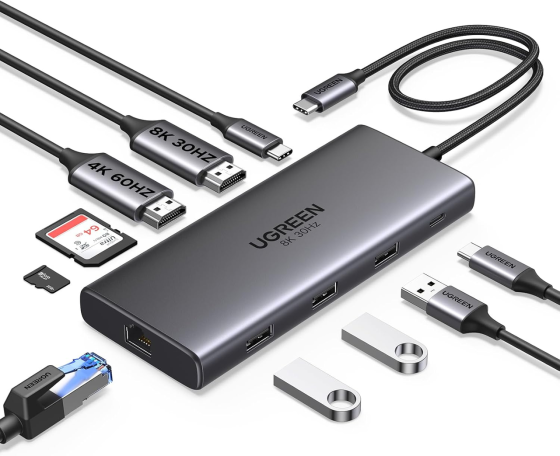 Usb Hub Док станция UGREEN Revodok Pro 210 USB-C 10-в-1, Dual HDMI 4K 60Hz, 8K, PD 100W, Ethernet Киев