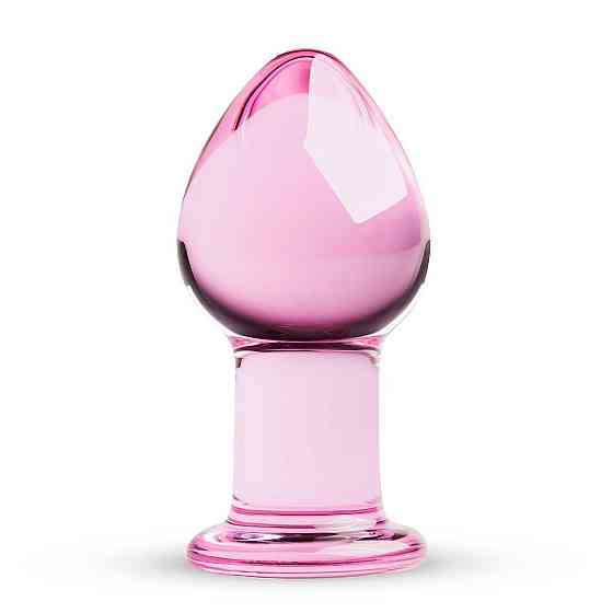 Рожева анальна пробка зі скла Gildo Pink Glass Buttplug Sex Aura Київ