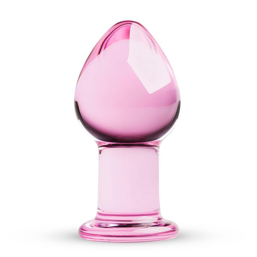 Рожева анальна пробка зі скла Gildo Pink Glass Buttplug Sex Aura Київ - фото 1