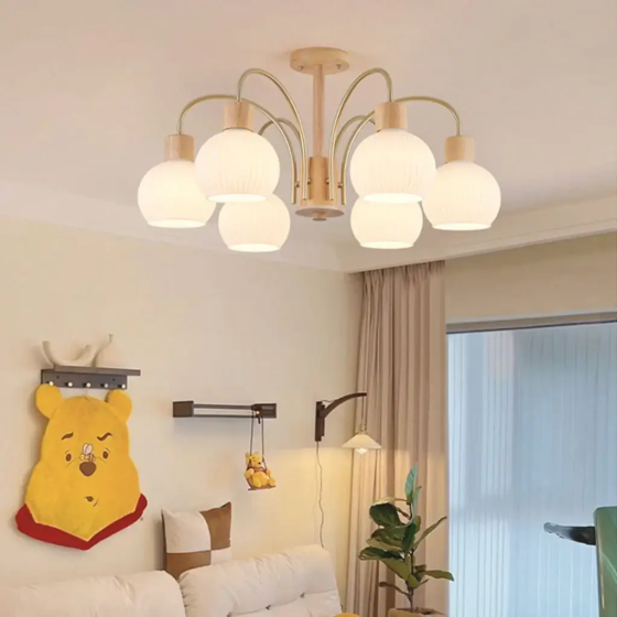 Светодиодная люстра Медуза 5043 (Золотая) на 5 плафонов Винница