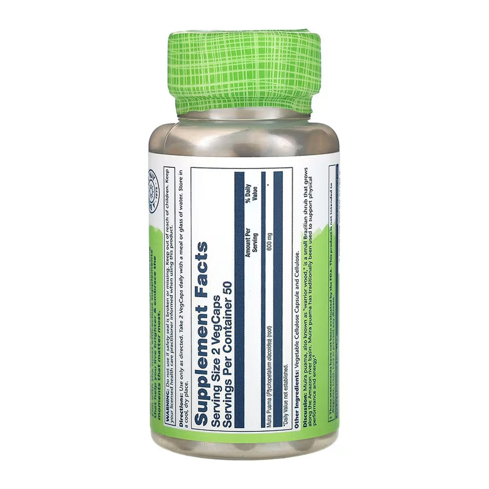 Муира-пуама Solaray Muira Puama 300mg 100 вег капс Киев - изображение 2