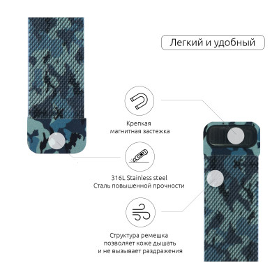 Ремінець до смарт-годинника Armorstandart Milanese Loop для Apple Watch 42 (Series 11-10)/41/40/38 Military Blue (ARM52953) Вінниця - фото 2