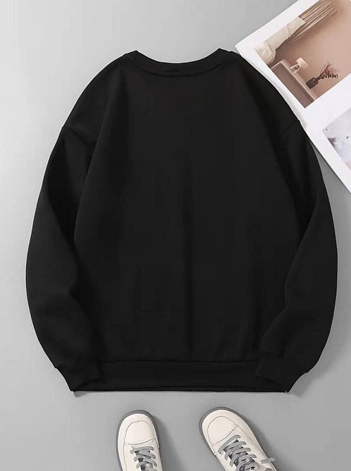 Жіночий утеплений оверсайз світшот із креативним принтом тринитка на флісі Одеса - фото 5