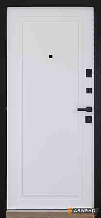 Двери входные, квартирные ABWEHR. Модель 516/517 RAIN Цвет Черная шагрень / Белый супермат 960 Киев