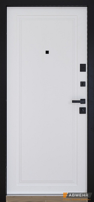 Двері вхідні, квартировані ABWEHR. Модель 516/517 RAIN Колір Чорна шагрень / Білий супермат 960 Київ - фото 2