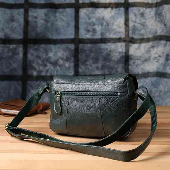 Повседневная женская сумка из натуральной кожи Vintage 22970 Зеленый Киев