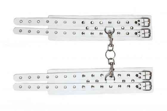 Оковы Leather Double Fix Leg Cuffs, White Sex Aura Киев