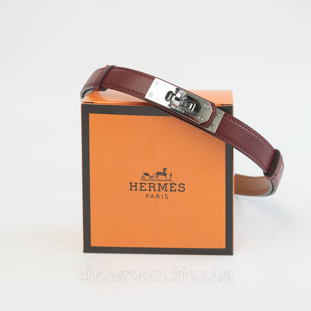 Жіночий ремінь шкіряний Hermes Гермес (280-2) бордовий Київ - фото 2