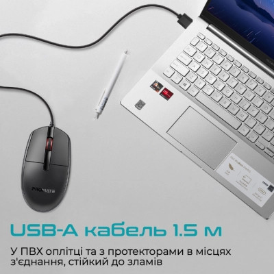 Мышка Promate CM-1200 USB Black (cm-1200.black) Винница - изображение 6