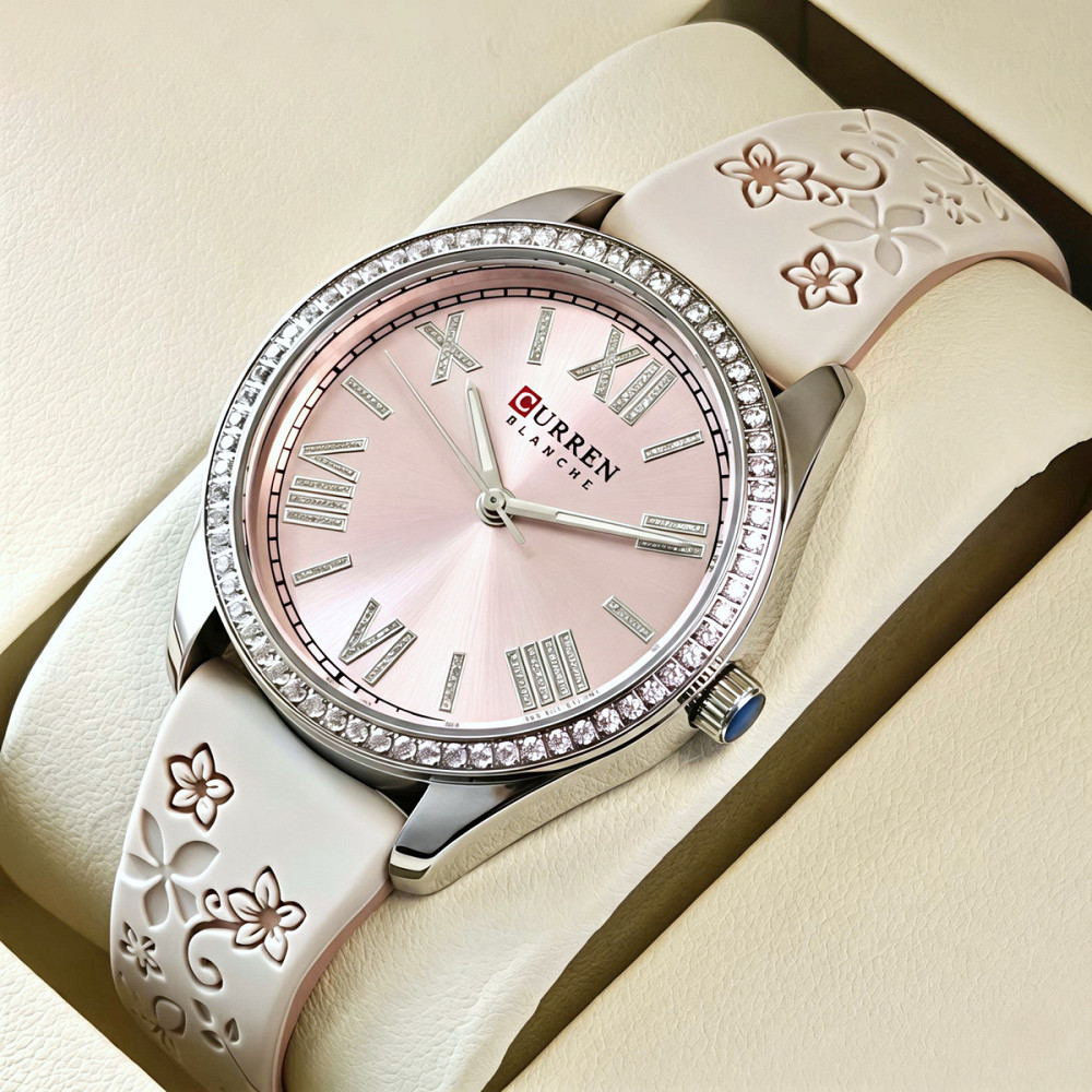 Годинник наручний жіночий Curren Silvia Beige Flower (2 ремінці) Київ - фото 2