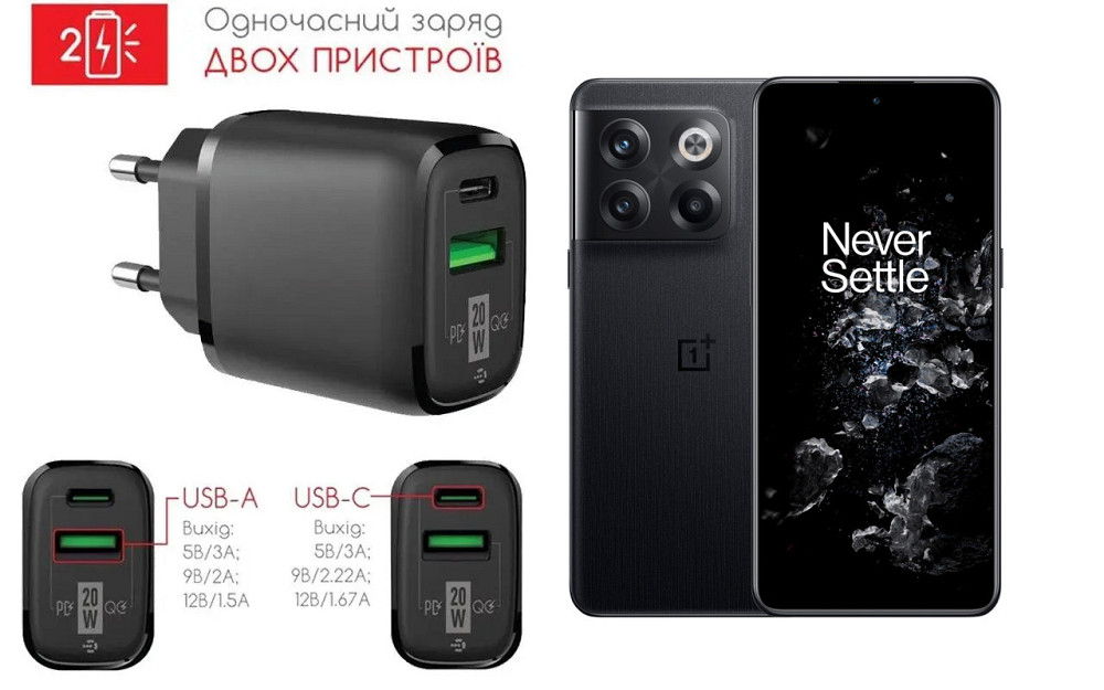 Сетевое зарядное устройство для OnePlus Ace Pro, 20W 3A, Quick Charge 3.0 Киев - изображение 1