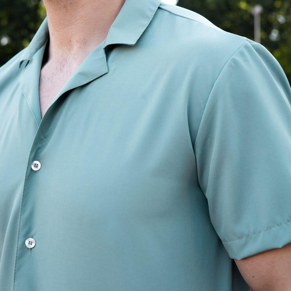 Мужская рубашка c коротким рукавом светло-оливковая Pobedov Dejavu Киев - изображение 4