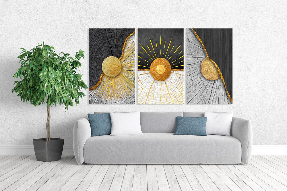 Модульная картина в гостиную / спальню   Абстракція     ART-167_3A 70х130 см Киев - изображение 2