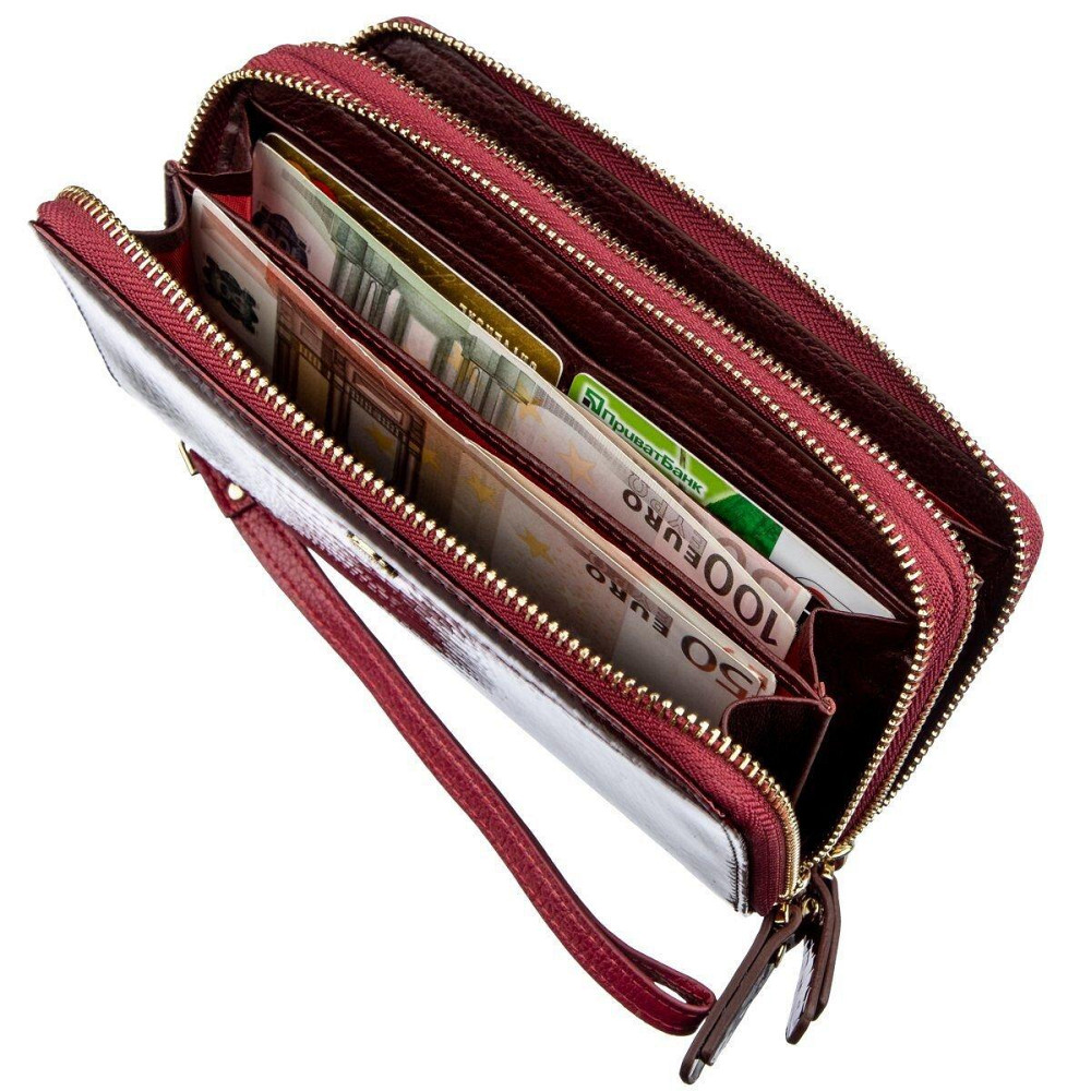 Женский клатч с двумя отделениями ST Leather 18907 Бордовый Киев - изображение 5
