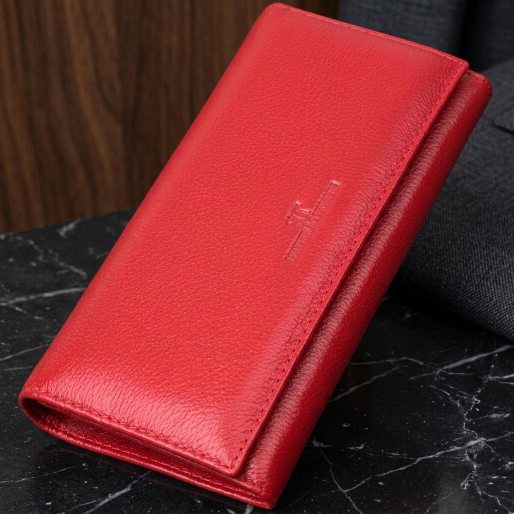 Отменный женский кошелек из натуральной кожи ST Leather 22524 Красный Киев - изображение 11