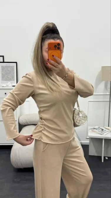 Костюм двійка — лонгслів з драпіруванням + брюки Одеса - фото 4