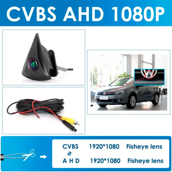 Штатная камера переднего вида QS-8170 AHD 720/1080 для Volkswagen front logo (39 х 49 мм) Винница
