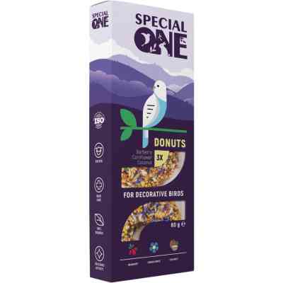 Вітаміни для птахів Special One Пончики «Барбарис, волошка, кокос» 60 г (4823082425167) Вінниця