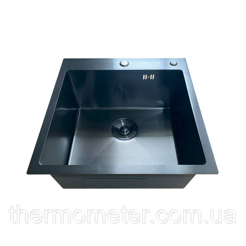 Мойка Mixxus MH5050 Micro Decor Black (3.0/0.8) с нерж. стали (цвет черный) (MI8215) Киев - изображение 3