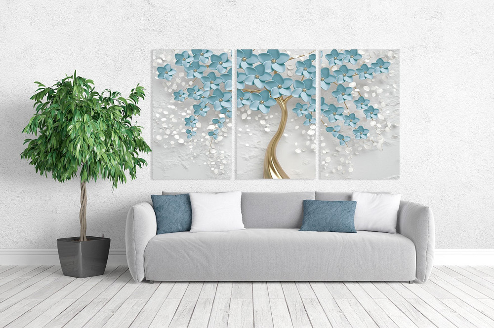 Модульная картина в гостиную / спальню  Дерево в квітах    ART-186_3A Киев - изображение 2