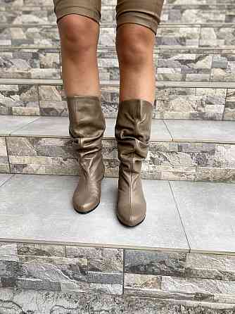 Nivelle Напівчоботи жіночі Nivelle капучино натуральна шкіра зимові висота 24см обхват 34-36см Коломия