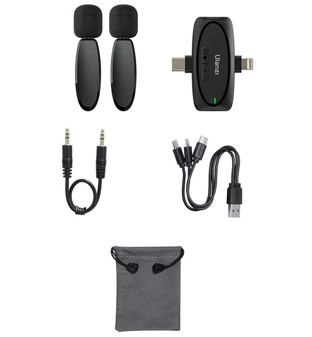 Микрофон беспроводной 3в1 iPhone/Android/камера двойной 50м Ulanzi V6 Киев - изображение 5