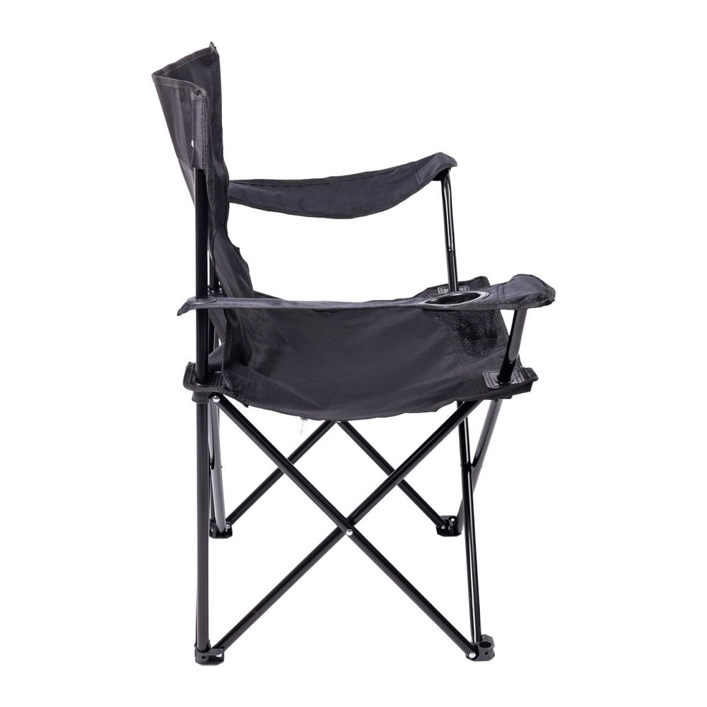 Крісло розкладне туристичне 50х80х80 см з підстаканником Чорне SJ-0014B Київ - фото 3