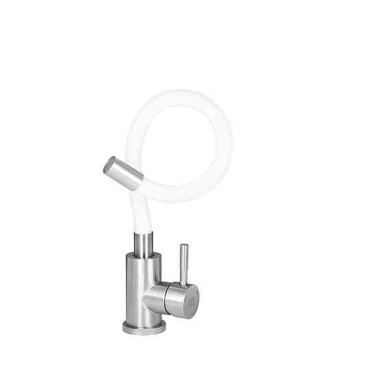 Змішувач для кухні Lidz Aria 015F3 з гнучким виливом (k35) LDARI015F3WHI43362 White / Nickel Київ
