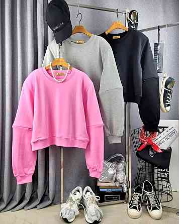 Женский стильный спортивный прогулочный костюм двойка с разрезами на кофте и брюках двунитка люкс + рибана Барби Одесса